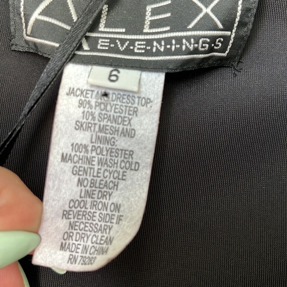 Alex Evenings Black Faux Velvet Two-Piece Dress - Picture 17 of 17